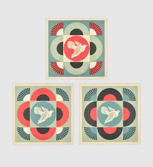 Buy Shepard Fairey - GEOMETRIC DOVE -BLUE- SIGNED OFFSET LITHOGRAPH? Bid from 1!