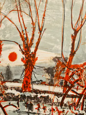 Rudolf Zender - Schweizer Realismus um 1950 – Lithographie – „Soleil d'Hiver“ mit Bleistift signiert kopen? Bied vanaf 48!