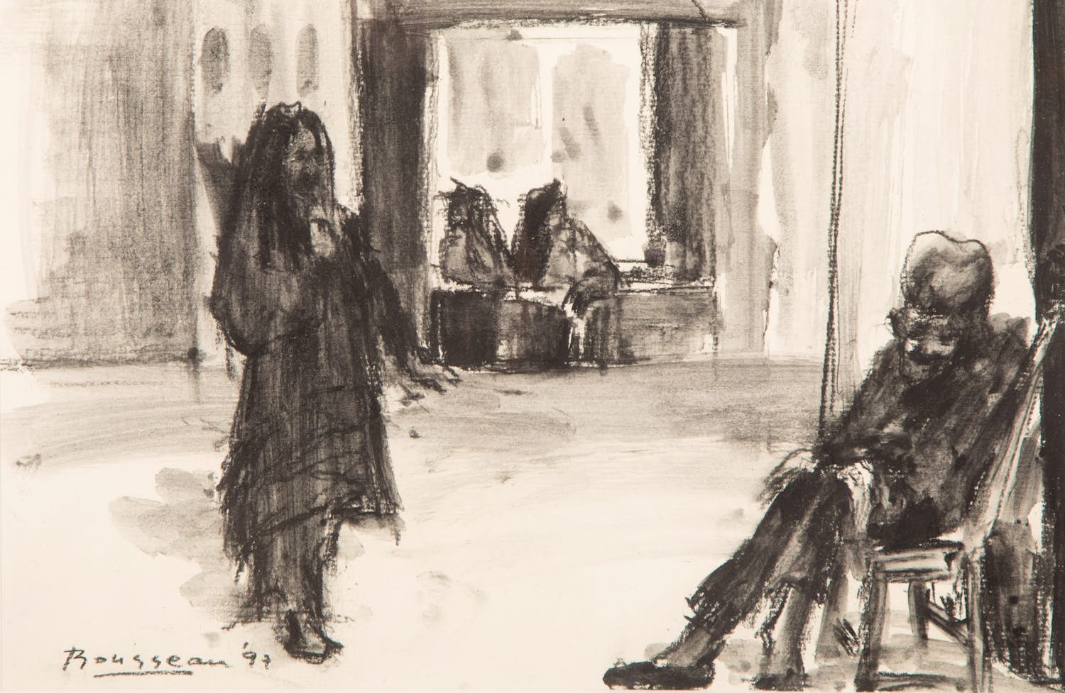 Chrit Rousseau - Staand en zittend figuur kopen? Bied vanaf 300!