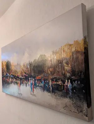 Henry Brand - Kleurrijk marktplein kopen? Bied vanaf 250!