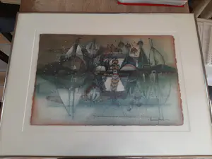 Francis Vannerum - Zeefdruk, Abstracte, Fantasie voorsteling. kopen? Bied vanaf 60!