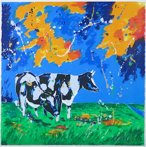 Roel Hofman - Zeefdruk, Conversation - Ingelijst kopen? Bied vanaf 35!