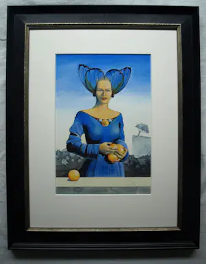 Linda Groen - Ingelijste aquarel , Vlinderkoningin - Lijst, 78 x 61 cm. kopen? Bied vanaf 250!