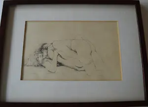 Jan de Haas - 'Naakt' Tekening. kopen? Bied vanaf 75!