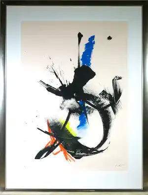 Jean Miotte - Zeefdruk, Abstracte compositie - Ingelijst (Groot) verkauft für € 100!