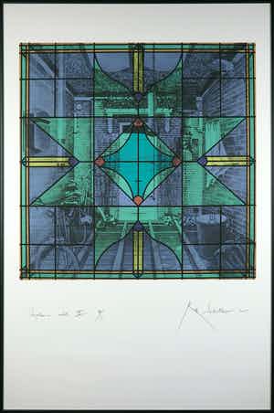 Rob Scholte - Zeefdruk, Omgekeerde wereld II - Ingelijst (groot) verkocht voor € 1!