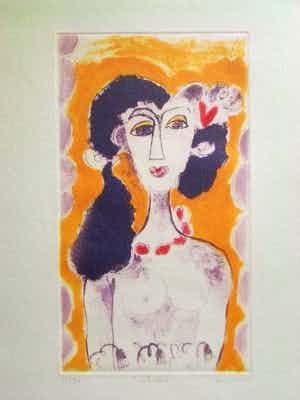 Katrien Caymax - Isabella, Farbradierung verkocht voor € 70!