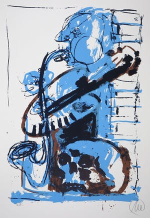 Marcus Lupertz - Zeefdruk, Saxofonist kopen? Bied vanaf 50!