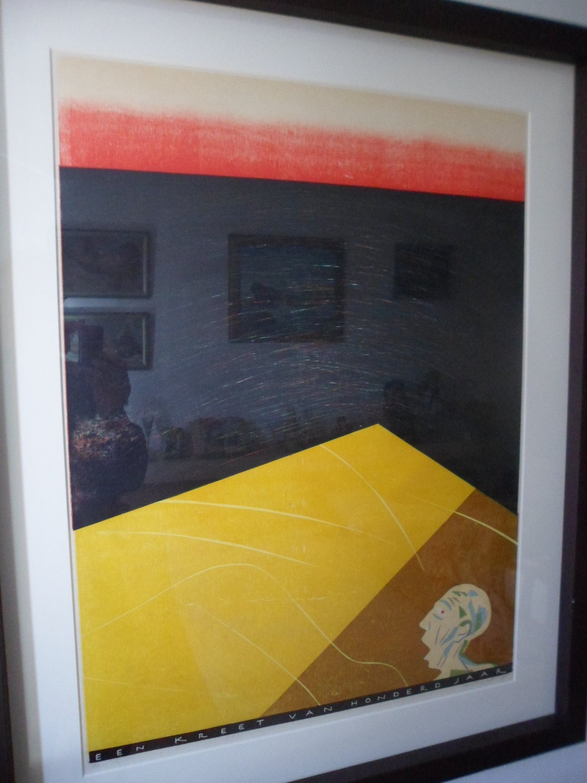 Tom Thijsse - Houtsnede, titel: "Een kreet van honderd jaar" 1995 kopen? Bied vanaf 30!