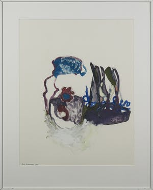 Niet of onleesbaar gesigneerd - Gouache, Zonder titel - Ingelijst kopen? Bied vanaf 1!