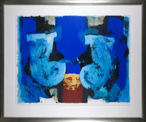 Hans Vanhorck - Zeefdruk, Blue mesa - Ingelijst (Zeer groot) verkocht voor € 80!