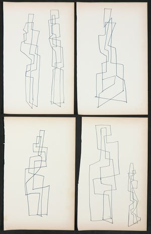 Siep van den Berg - Lot van vier abstracte composities kopen? Bied vanaf 1!