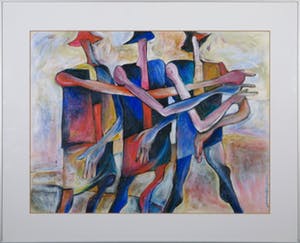 Jan van Wensveen - Acryl op papier kopen? Bied vanaf 1!
