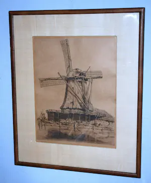 Gerrit N. Woudt - Molen Oude Zwan - ets kopen? Bied vanaf 40!
