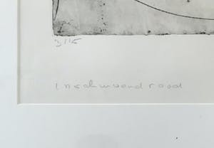 Cees Kortlang - Inschuivend rood - kleurets, ingelijst kopen? Bied vanaf 80!