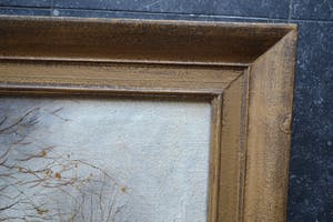 Niet of onleesbaar gesigneerd - Hollandse school (20ste eeuw) - Winters landschap - Olieverf op doek kopen? Bied vanaf 10!