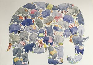 Curiosa - Louise Tate, zeefdruk E is for Elephant, gesigneerd kopen? Bied vanaf 1!