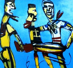 Herman Brood - ingelijste zeefdruk: voetballers kopen? Bied vanaf 299!