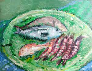 Tanja Koelemij - Fish on a plate verkocht voor € 70!