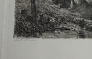 William Unger - Ets naar een schilderij van Adolf Schreyer , Wallachisches Fuhrwerk – ca 1880 kopen? Bied vanaf 10!