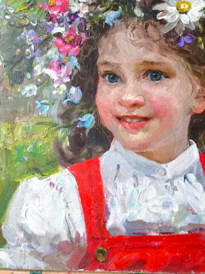 Vladimir Goussev - Portret van een meisje kopen? Bied vanaf 400!