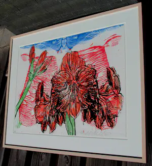 Erik Andriesse - Ingelijste litho; Amaryllis kopen? Bied vanaf 499!