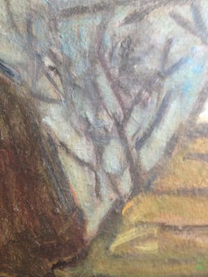 Jan Weinand De Jonge - Expressionistisch landschap met Groningse of Friese boerderijen kopen? Bied vanaf 90!