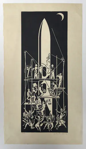 Gerd Arntz - Rocket ‘n Roll - Civilisatie naar de maan - 1960/86 kopen? Bied vanaf 250!