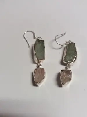 Set Zilveren sieraden  met Ruwe Aquamarijn . kopen? Bied vanaf 95!