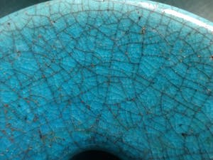 Pieter Groeneveldt - Mushroom kandelaar in Pruisisch blauw- turquoise- craquele kopen? Bied vanaf 50!