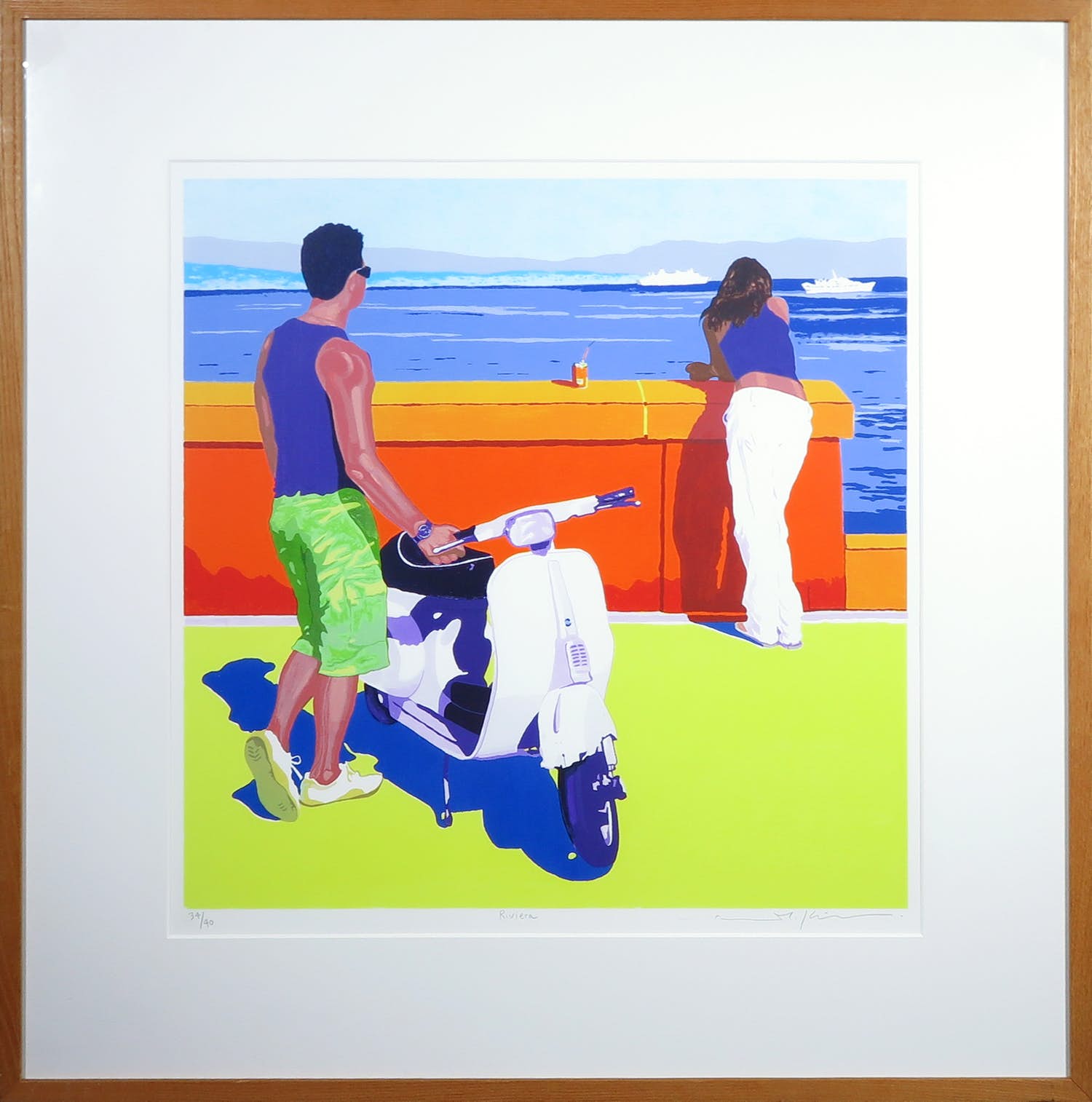 Marco Kooiman - Zeefdruk, Riviera - Ingelijst verkocht voor € 1!