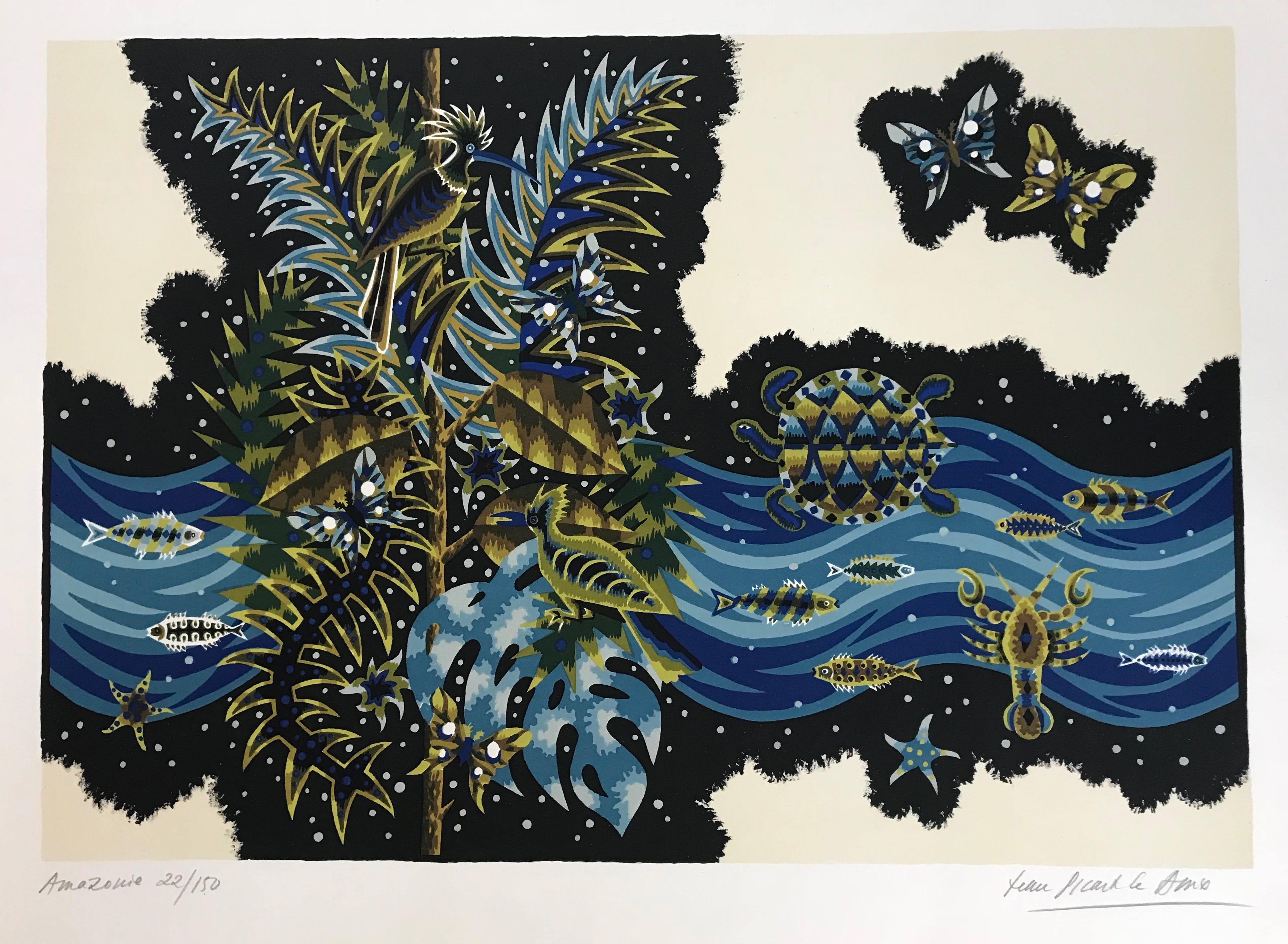 Jean Picart Le Doux - Fraaie zeefdruk - 'Amazonie' - Gesigneerd - 22/150 kopen? Bied vanaf 85!