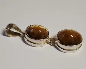 Nieuwe langwerpige zilveren hanger met een mooie  tijgerogen kopen? Bied vanaf 70!