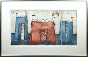 Marjan Smit - Ets, Zonder titel - Ingelijst verkocht voor € 80!