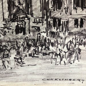Carl Klinkert - C.Klinkert 1905-1995 Paleis op de Dam gemengde techniek kopen? Bied vanaf 25!