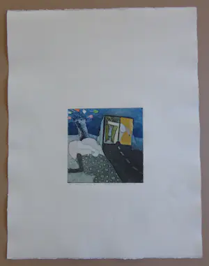Michel van Overbeeke - LOT VAN 3 STUKS / KLEURETS + GOUDDRUK / 65x50cm / SIG / 1996 kopen? Bied vanaf 50!