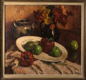 Alfons Van Beurden - Olieverf op doek, Paprika's - Ingelijst kopen? Bied vanaf 150!