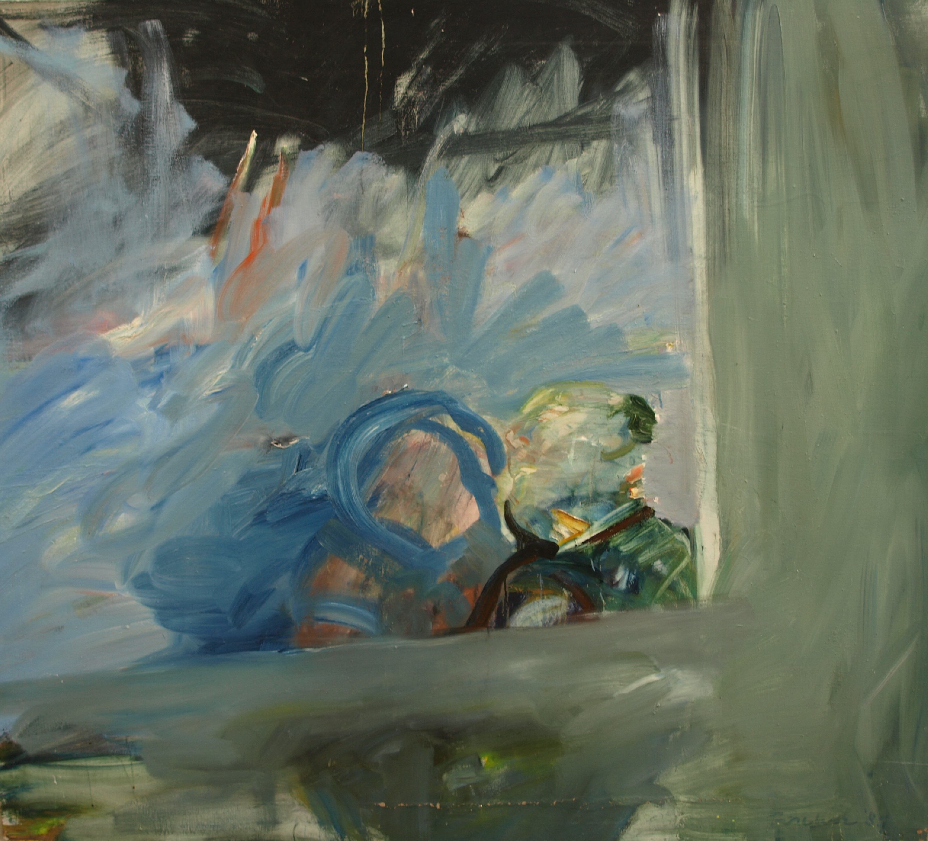 Annemarie Fischer - 2 Hoofden - olieverf op doek – GROOT - gesigneerd – 1987  verkocht voor € 350!