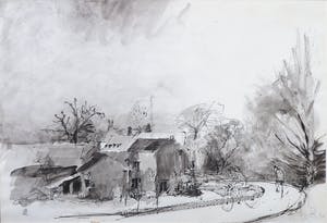 Franscz Witte - Aquarel en pentekening, Westkant van Zuid-Limburg - Ingelijst kopen? Bied vanaf 1!