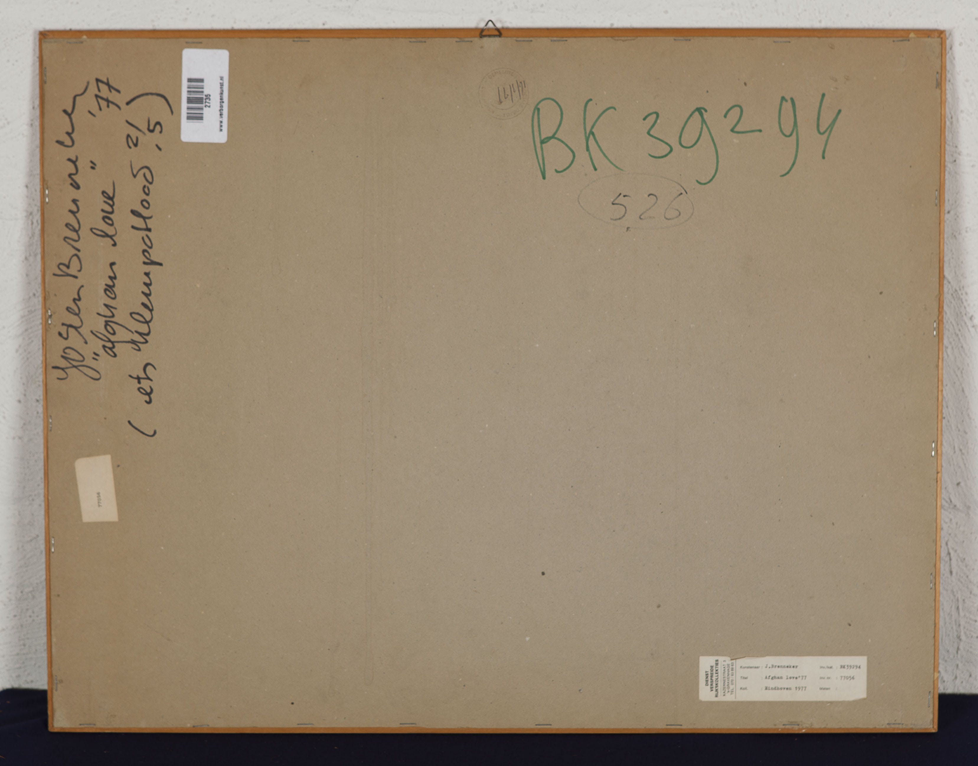 Josien Brenneker - Ets en kleurpotlood op papier - Afghan love - oplage 2/5 - BKR Eindhoven - 1977 kopen? Bied vanaf 1!