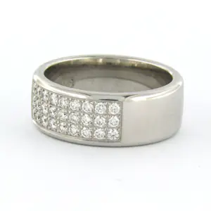 14k witgouden ring bezet met briljant geslepen diamanten tot. 0.44 ct kopen? Bied vanaf 1250!