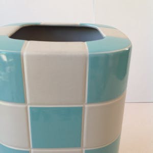 Rosenthal - Jan van der Vaart Grote Schaakbord Vaas turquoise/grijs porselein kopen? Bied vanaf 89!