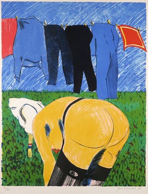 Jan Cremer - Litho, Wasdag uit 1975 - Ingelijst kopen? Bied vanaf 350!