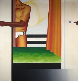 Robin Deirkauf - Acryl op doek, Push the button - Ingelijst (Zeer groot) kopen? Bied vanaf 200!