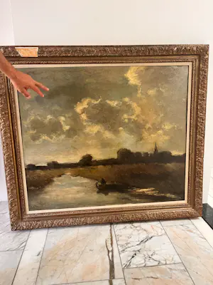 Buy Evert Pieters - Hollands landschap met water? Bid from 650!