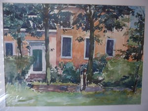 Pieter Vierhout - Aquarel, Bomen voor een huis kopen? Bied vanaf 20!