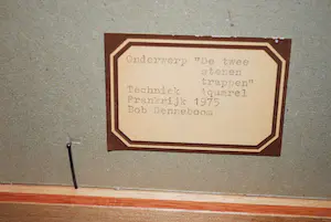 Bob Denneboom - Frankrijk: de twee stenen trappen - aquarel, fraai ingelijst kopen? Bied vanaf 50!