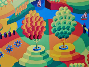 Louis Gans - Fantasielandschap kopen? Bied vanaf 75!