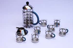 Michael Graves - Postmodern French press coffee set for 8 by Michael Graves for Alessi Italy verkocht voor € 160!