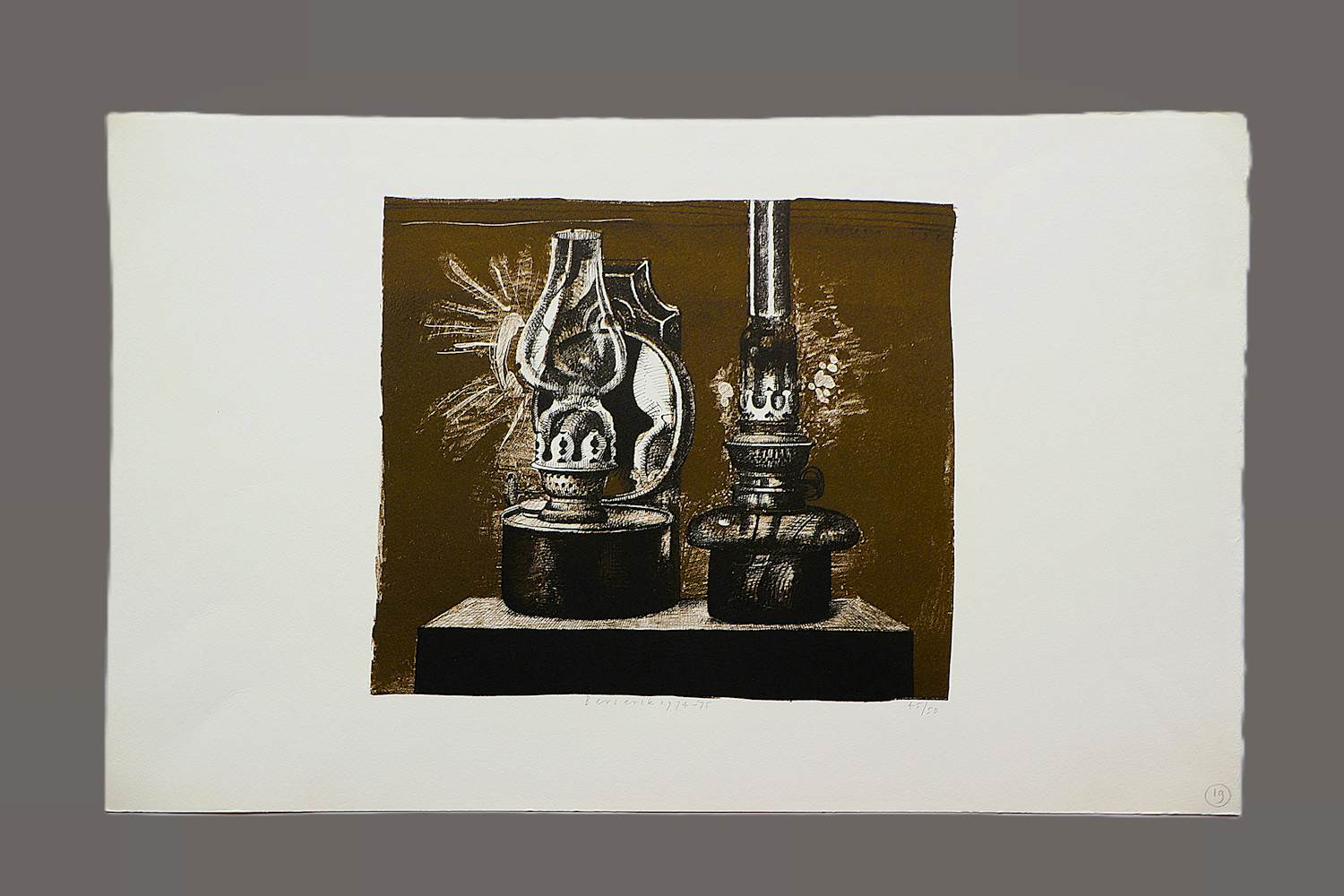 Herman Berserik - Monochrome 1974/75 Ets "olielampen" - kleine oplage (50) gesigneerd kopen? Bied vanaf 36!